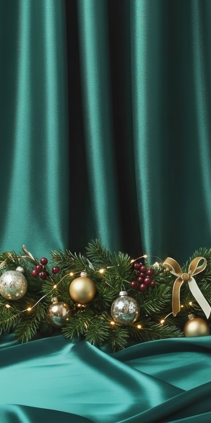 Ornaments and pinecones styled for installation